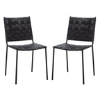 Chaises de salle à manger en cuir tressé, ensemble de 2 – 43,2 cm L x 52,1 cm P x 85,9 cm H