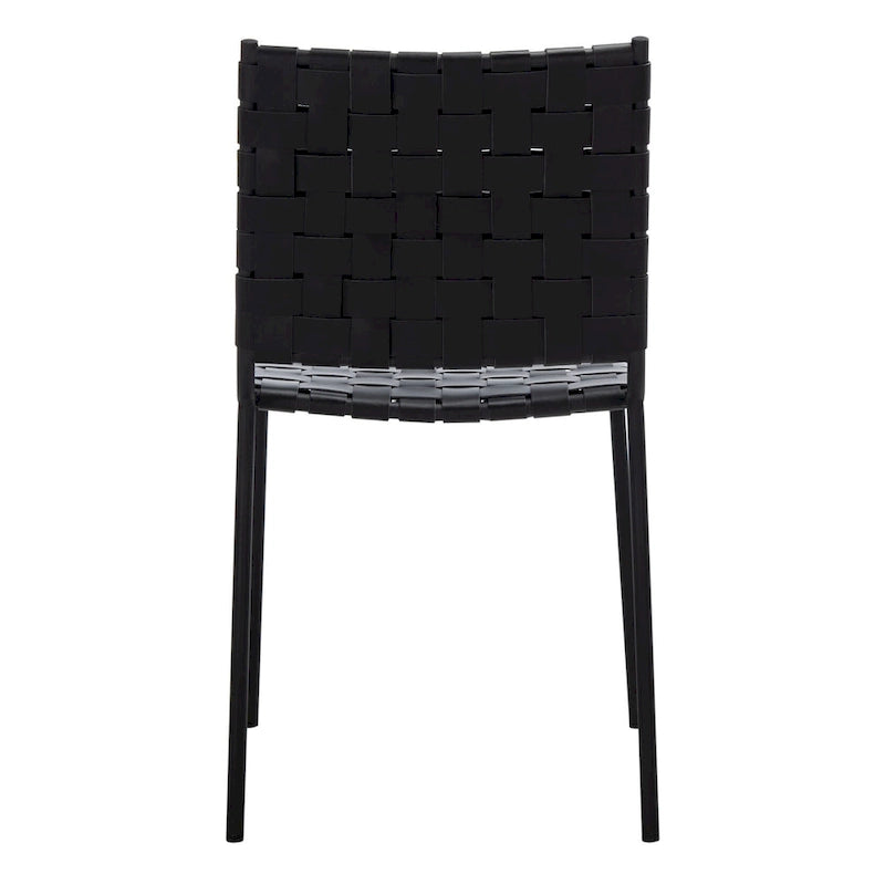 Chaises de salle à manger en cuir tressé, ensemble de 2 – 43,2 cm L x 52,1 cm P x 85,9 cm H