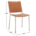 Chaises de salle à manger en cuir tressé, ensemble de 2 – 43,2 cm L x 52,1 cm P x 85,9 cm H