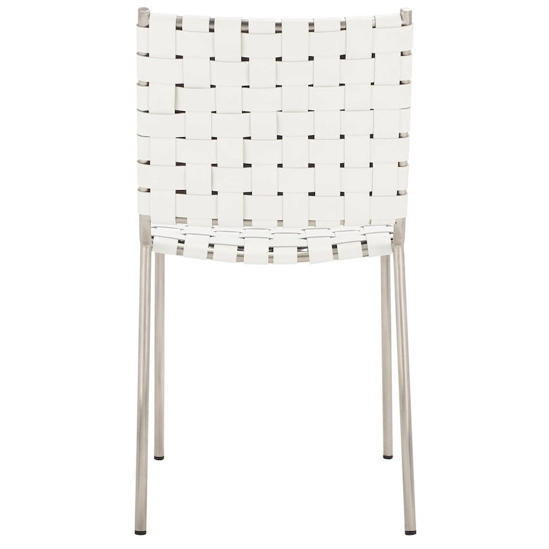 Chaises de salle à manger en cuir tressé, ensemble de 2 – 43,2 cm L x 52,1 cm P x 85,9 cm H