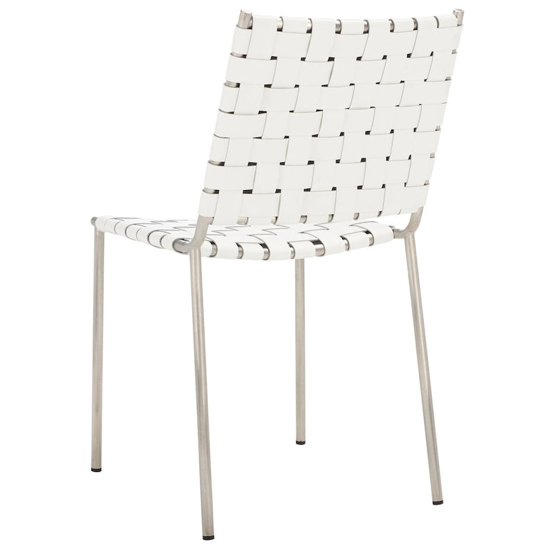 Chaises de salle à manger en cuir tressé, ensemble de 2 – 43,2 cm L x 52,1 cm P x 85,9 cm H