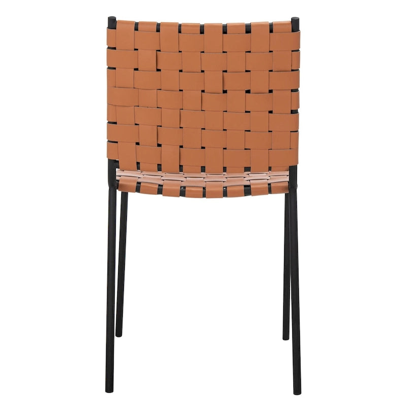 Chaises de salle à manger en cuir tressé, ensemble de 2 – 43,2 cm L x 52,1 cm P x 85,9 cm H