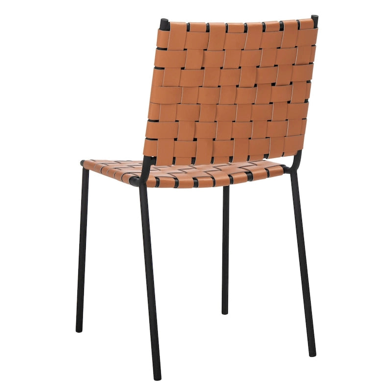 Chaises de salle à manger en cuir tressé, ensemble de 2 – 43,2 cm L x 52,1 cm P x 85,9 cm H