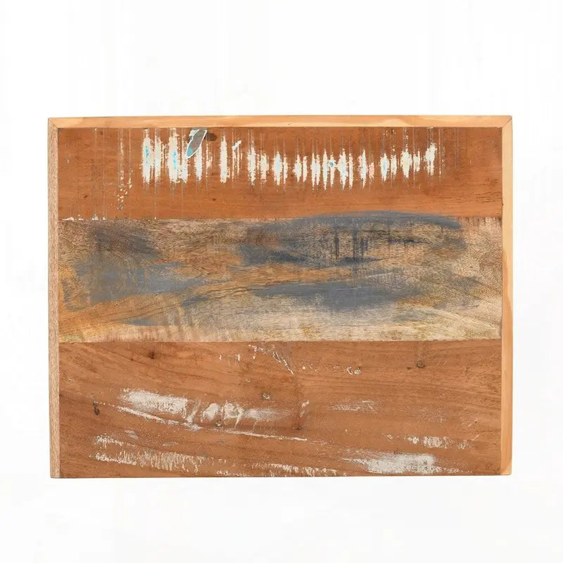Table d'appoint en bois recyclé avec 3 tiroirs