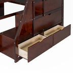 Lit mezzanine pleine grandeur avec bureau et tiroirs de rangement