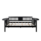 Lit de repos double en bois avec rangement et barrières latérales
