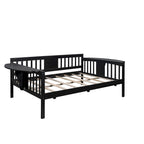Lit de repos double en bois avec rangement et barrières latérales
