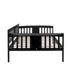 Lit de repos double en bois avec rangement et barrières latérales