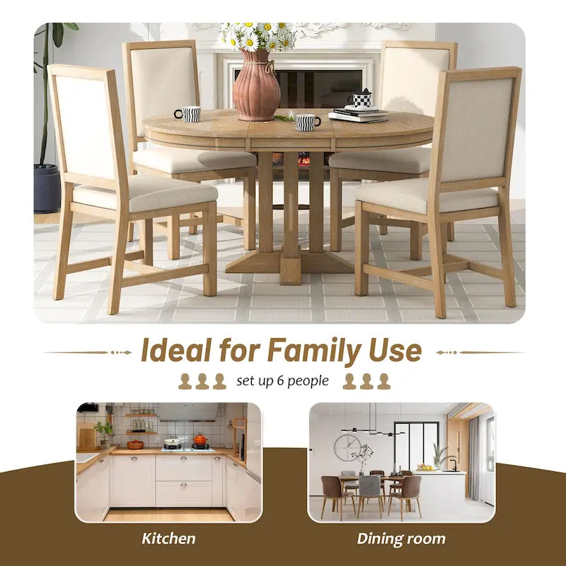 Ensemble de 4 chaises de salle à manger rembourrées incurvées avec pieds en bois massif
