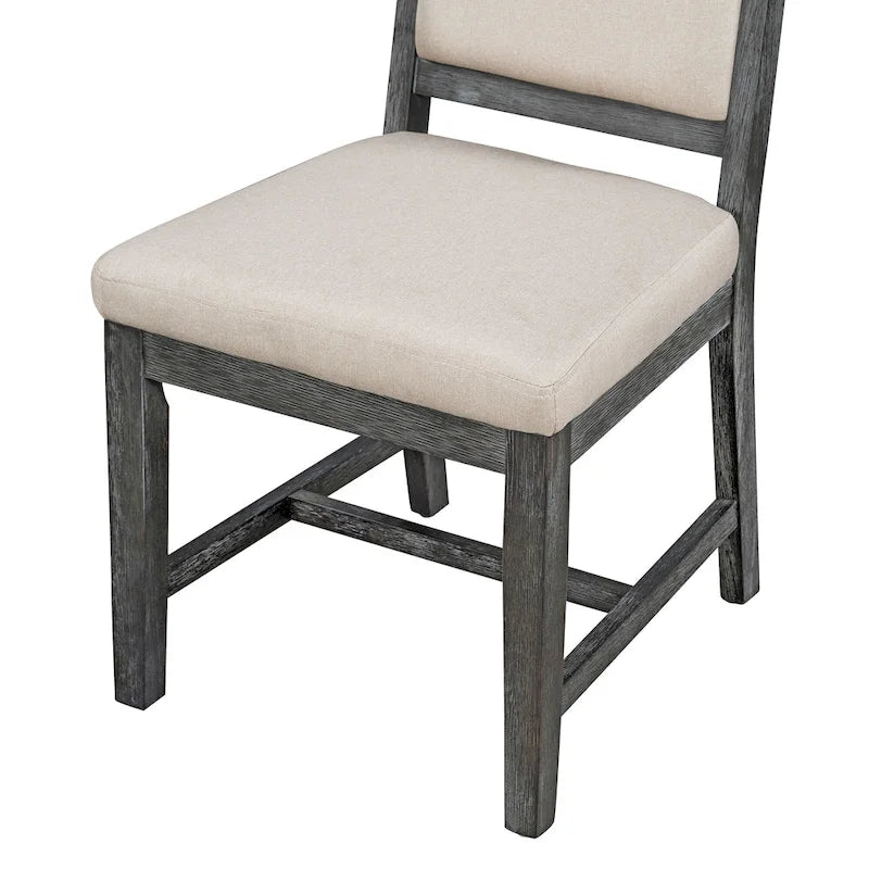Ensemble de 4 chaises de salle à manger rembourrées incurvées avec pieds en bois massif