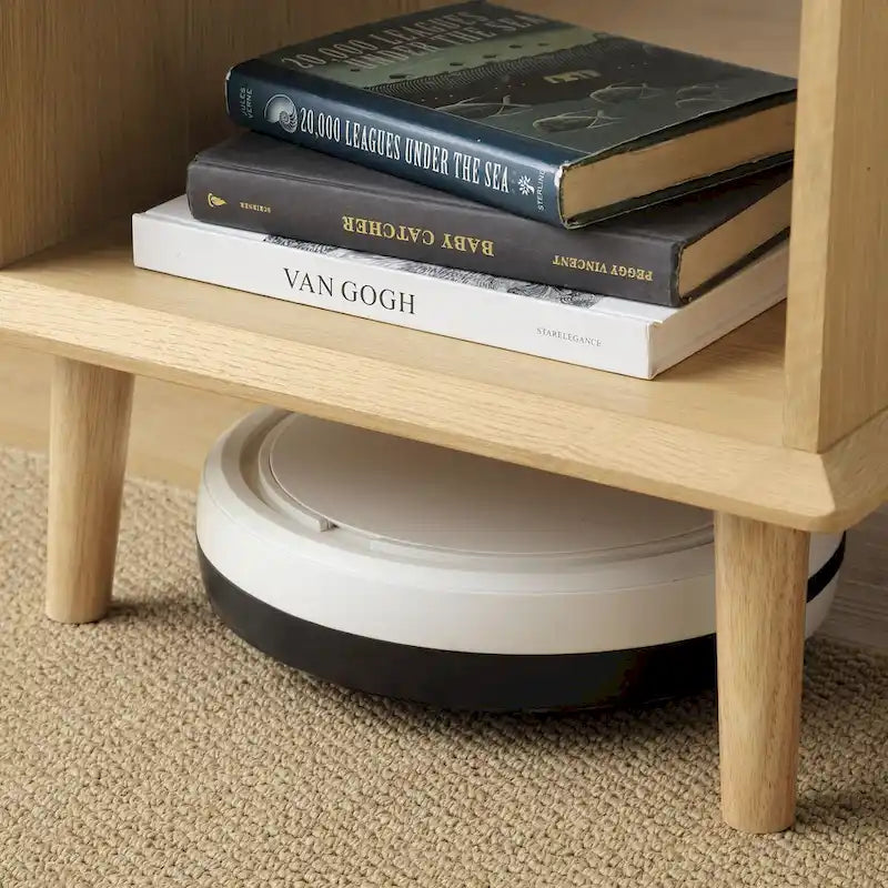 Table d'appoint en rotin avec tiroir de rangement et station de recharge