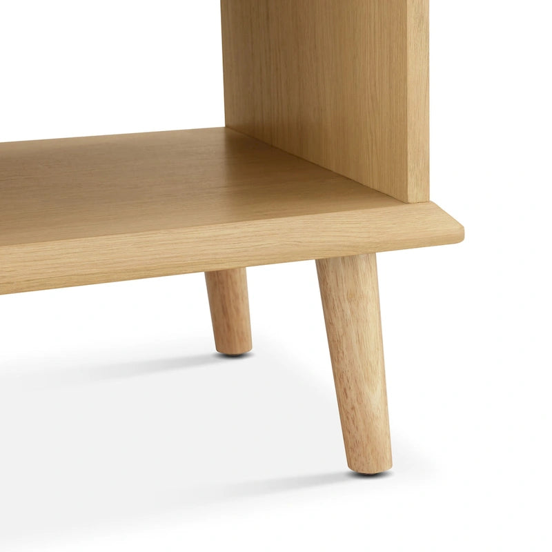 Table d'appoint en rotin avec tiroir de rangement et station de recharge