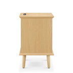 Table d'appoint en rotin avec tiroir de rangement et station de recharge