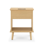 Table d'appoint en rotin avec tiroir de rangement et station de recharge