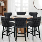 Tabouret de comptoir à dossier haut en velours