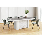 Grande table à manger extensible au fini lustré