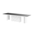 Grande table à manger extensible au fini lustré