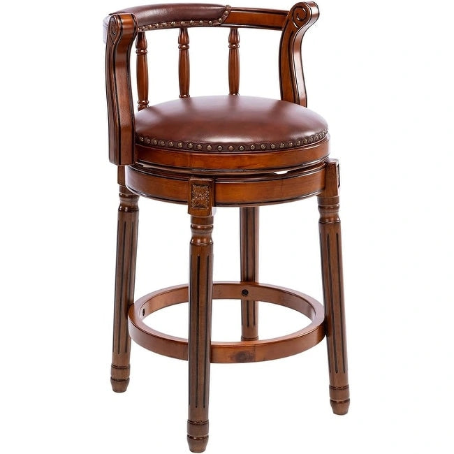 Tabouret de bar pivotant rembourré avec dossier