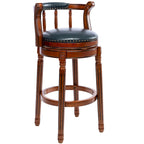 Tabouret de bar pivotant rembourré avec dossier