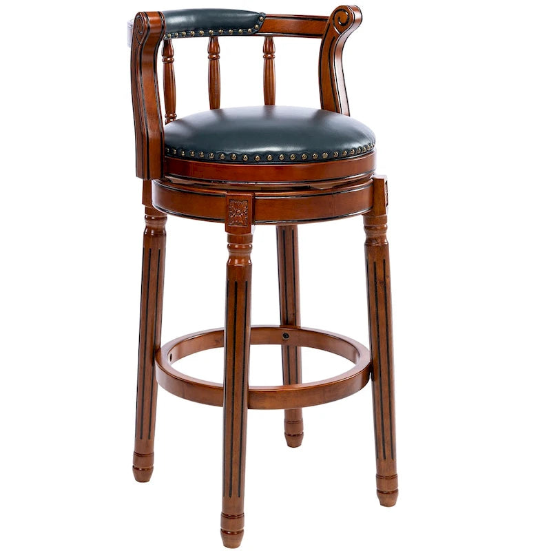 Tabouret de bar pivotant rembourré avec dossier