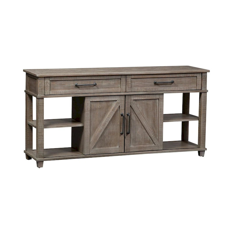 Console en pin rustique avec rangement
