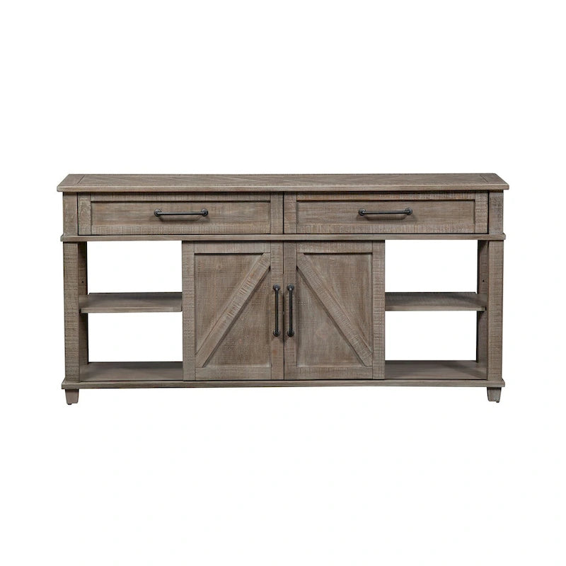 Console en pin rustique avec rangement