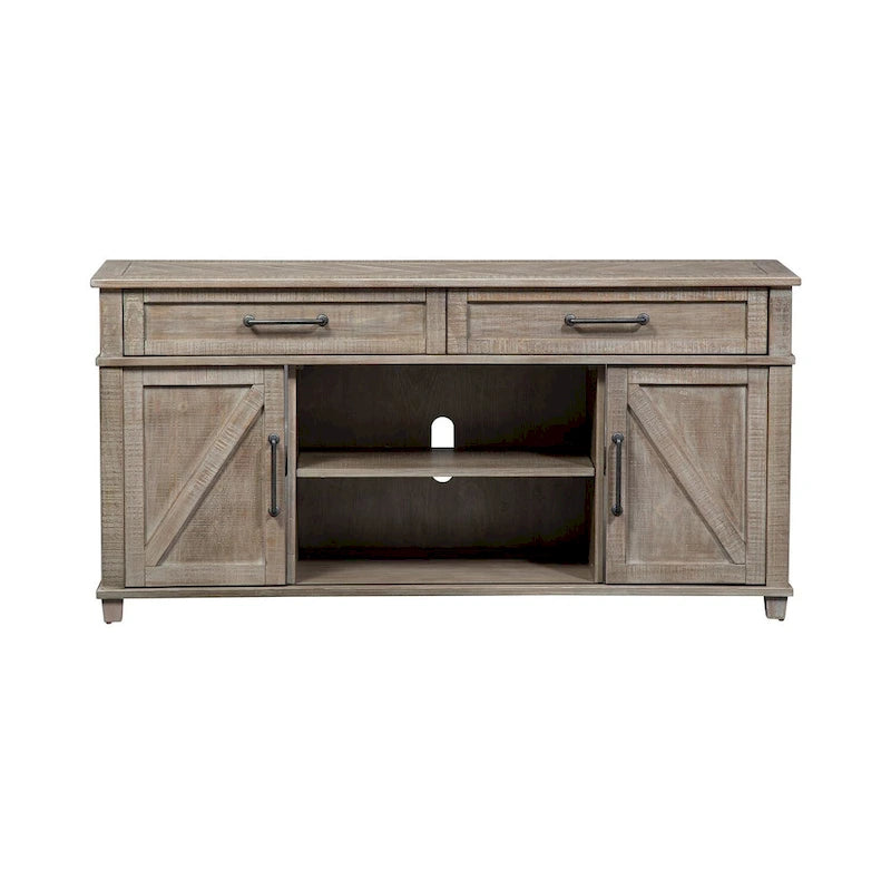 Console en pin rustique avec rangement