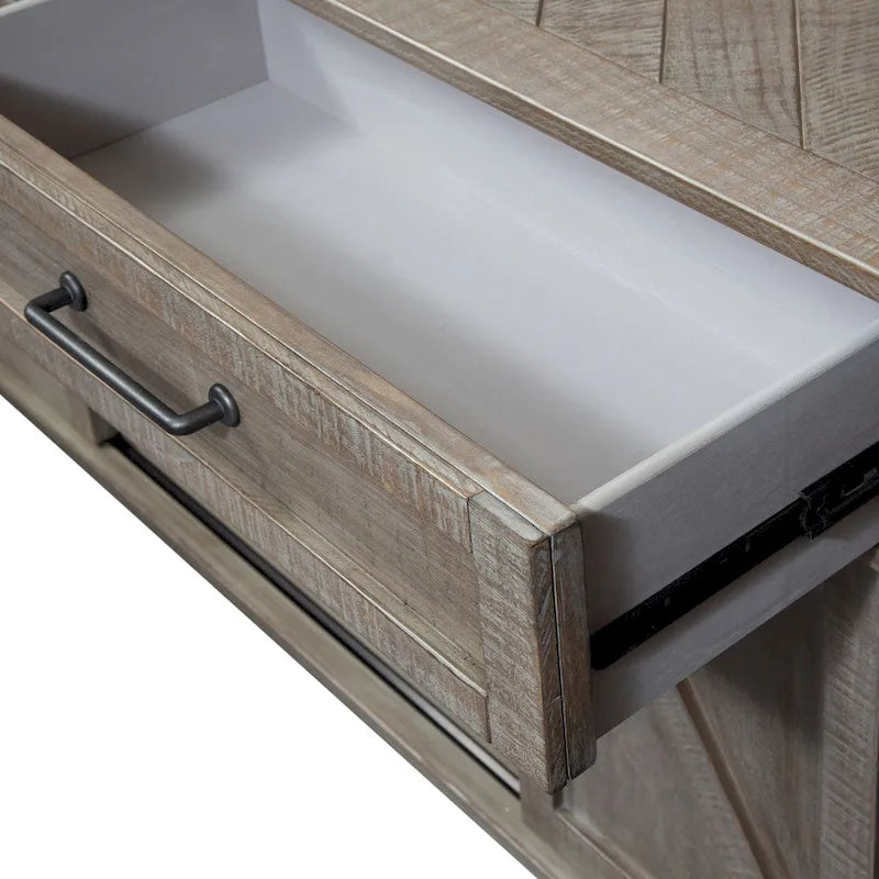 Console en pin rustique avec rangement