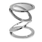 Table d'appoint ronde de 17 po en verre et en aluminium