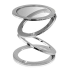 Table d'appoint ronde de 17 po en verre et en aluminium