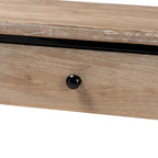 Console industrielle moderne avec 2 tiroirs et étagère ouverte