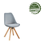 Lot de 2 chaises de salle à manger en velours avec pieds en hêtre