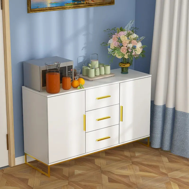 47,2 po (L) x 29,3 po (H) Buffet de rangement avec tiroirs et portes