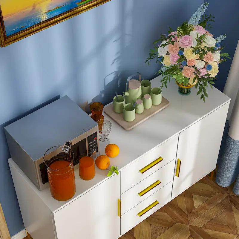 47,2 po (L) x 29,3 po (H) Buffet de rangement avec tiroirs et portes