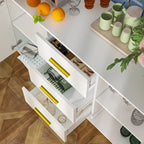 47,2 po (L) x 29,3 po (H) Buffet de rangement avec tiroirs et portes