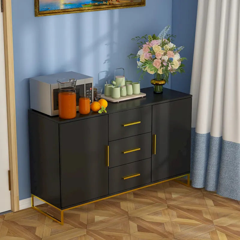 47,2 po (L) x 29,3 po (H) Buffet de rangement avec tiroirs et portes