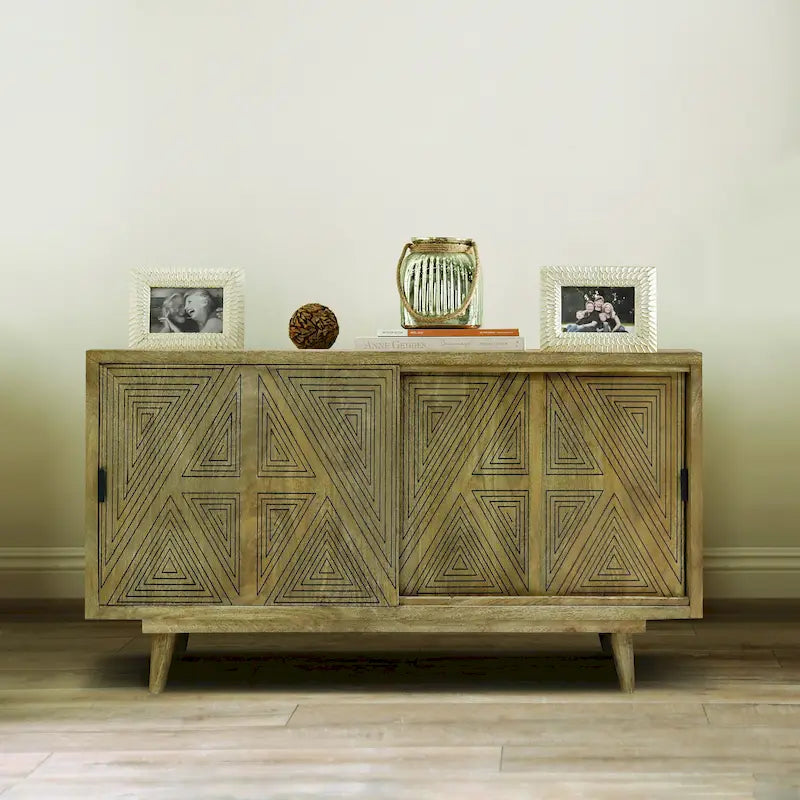 Buffet en bois massif de style Mid-Century Modern