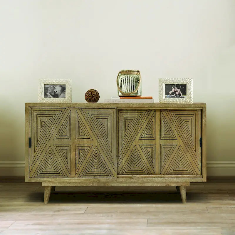 Buffet en bois massif de style Mid-Century Modern