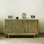 Buffet en bois massif de style Mid-Century Modern