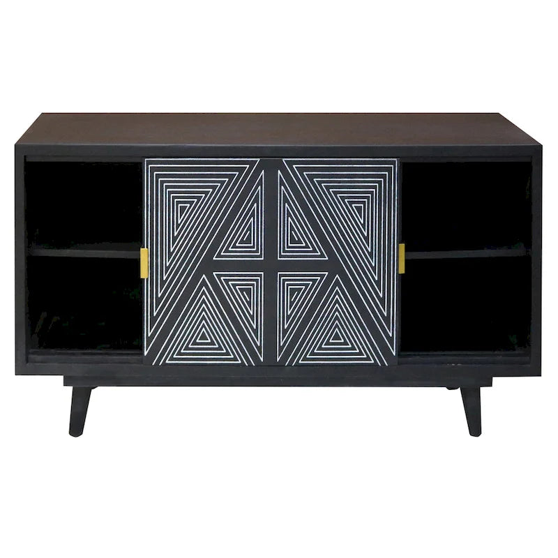Buffet en bois massif de style Mid-Century Modern