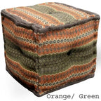 Pouf Kilim en Laine et Jute Fait Main