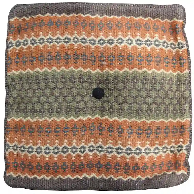 Pouf Kilim en Laine et Jute Fait Main