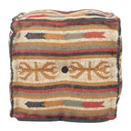 Pouf Kilim en Laine et Jute Fait Main