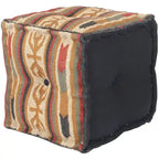 Pouf Kilim en Laine et Jute Fait Main