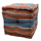 Pouf Kilim en Laine et Jute Fait Main