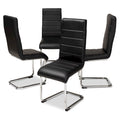 Chaise de salle à manger en similicuir, style milieu de siècle, lot de 4