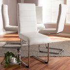Chaise de salle à manger en similicuir, style milieu de siècle, lot de 4