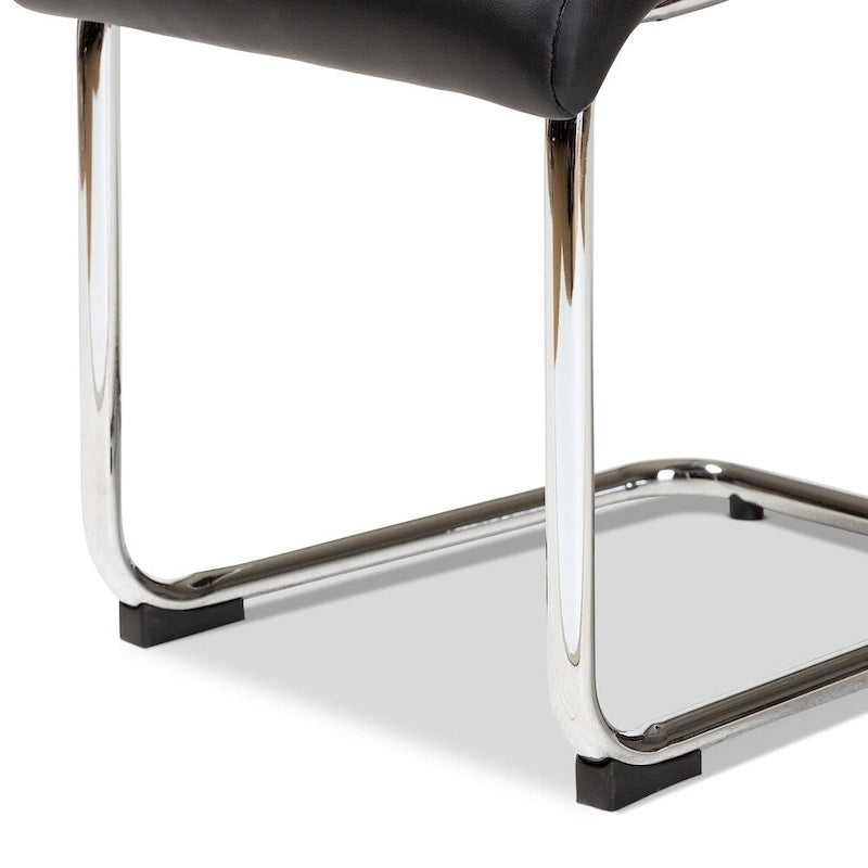 Chaise de salle à manger en similicuir, style milieu de siècle, lot de 4