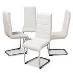 Chaise de salle à manger en similicuir, style milieu de siècle, lot de 4
