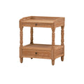 Table de chevet en chêne massif avec 2 tiroirs et étagères pour chambre à coucher